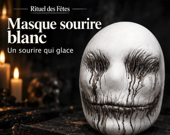 Masque en latex blanc souriant