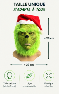 Masque de monstre à fourrure verte