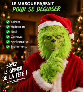 Masque de monstre à fourrure verte
