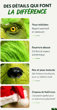 Masque de monstre à fourrure verte