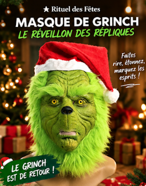 Masque de monstre à fourrure verte
