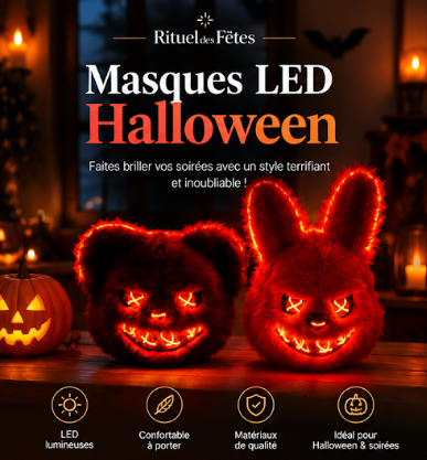Masque LED lapin ou ours