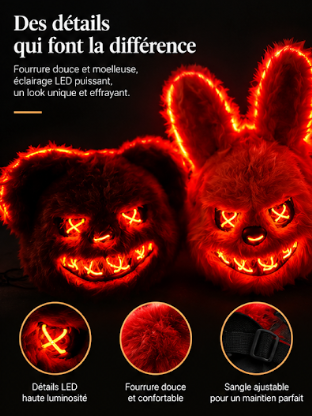 Masque LED lapin ou ours