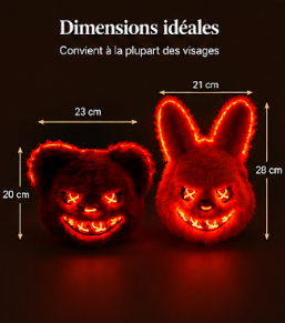 Masque LED lapin ou ours