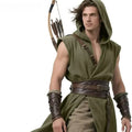 Surcoat médiéval à capuche pour homme