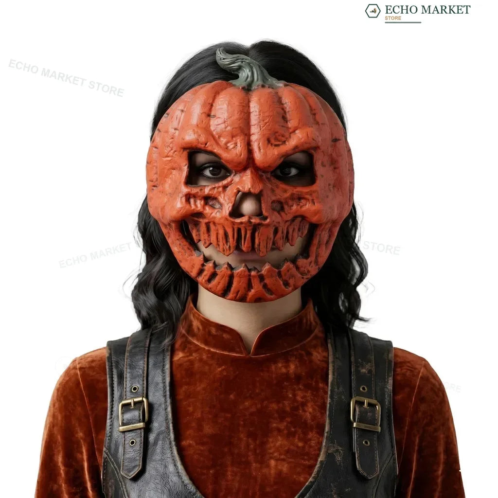 Masque d'Halloween 3D effrayant en forme de citrouille