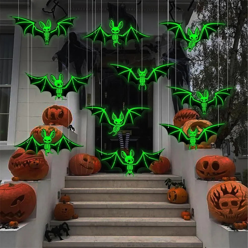10 chauves-souris lumineuses suspendues pour Halloween…