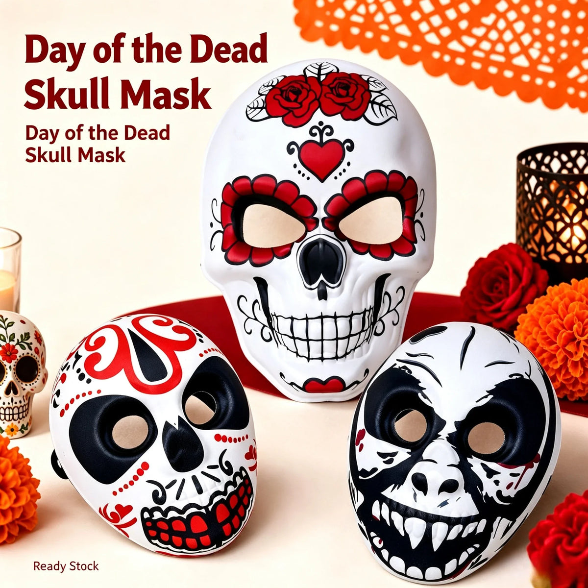 Masque de crâne mexicain pour le Jour des Morts