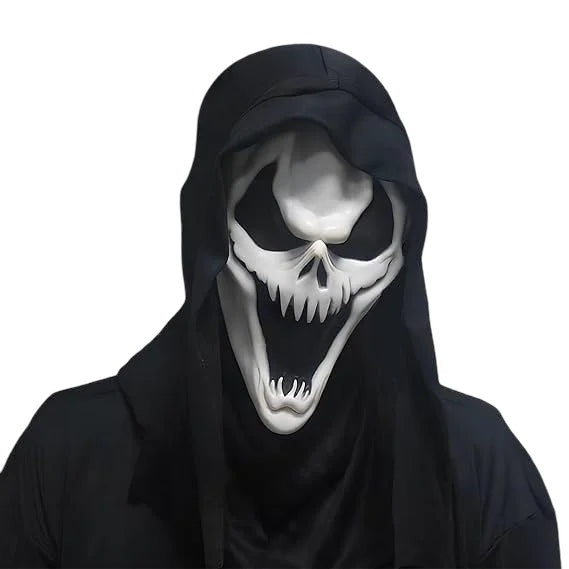 Masque en latex avec capuche pour déguisement d'Halloween